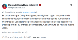denuncia de Maria Elvira en X