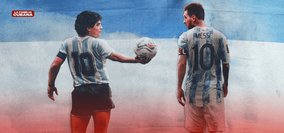 Maradona entrega balon a Messi
