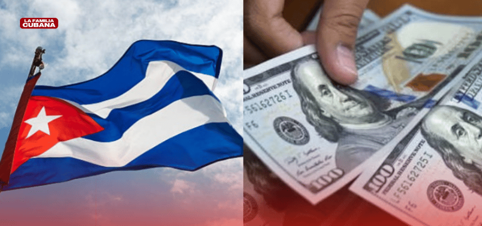ilustracion de dolares vs. bandera cubana