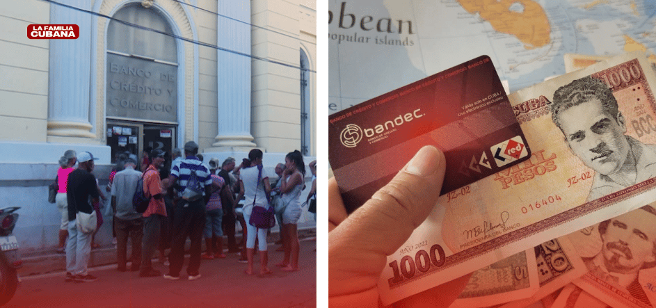 sucursal bancaria de Bandec en Matanzas y tarjeta Bandec con efectivo de fondo