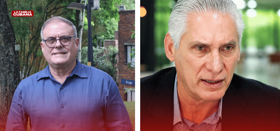 Economista cubano Mauricio de Miranda Parrondo y Miguel Diaz Canel