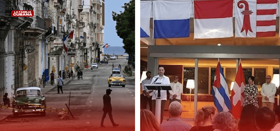 Paseo del Prado en la Habana y reunion de comercio Cuba-Suiza