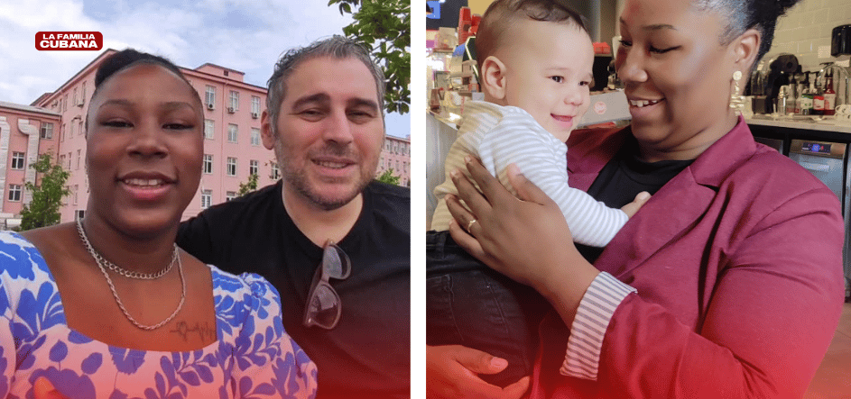 Laura Türkiye con su esposo e hijo