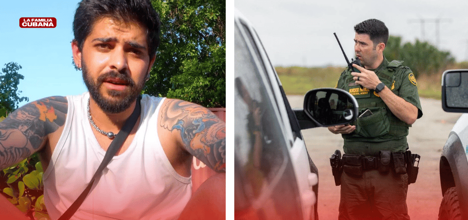 Kristoff Kriollo y un agente del Border Patrol