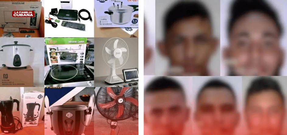 electrodomesticos y ficha de presuntos ladrones en Pinar del Rio