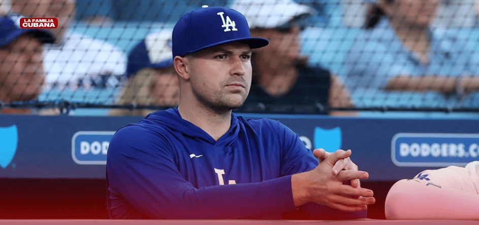 Tarik Skubal vistiendo uniforma de Los Angeles Dodgers