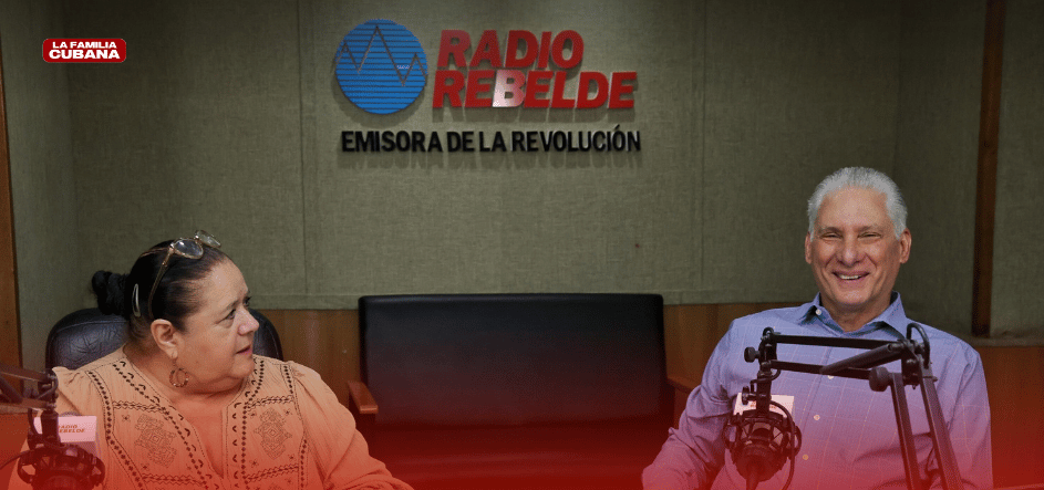 Bárbara Betancourt y Miguel Díaz Canel en programa Criterio Compartido