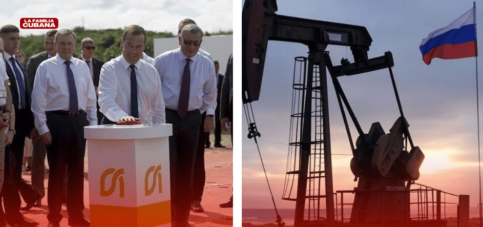 Funcionarios con Zarubezhneft y campo de extraccion de petróleo