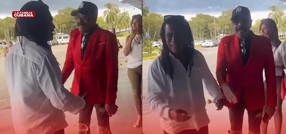 Mayito Rivera y Pedrito Calvo en el aeropuerto