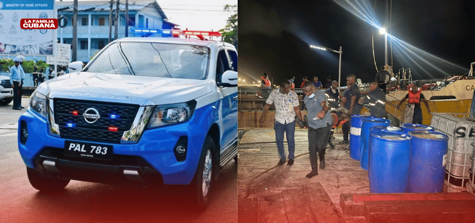 Auto de policía en Guyana y astillero de Land of Canaan