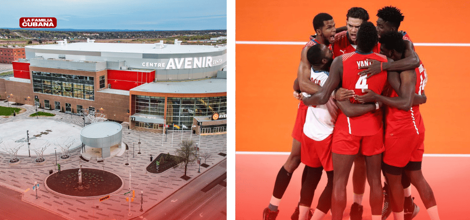 Avenir Centre en Moncton, Canada y equipo cubano masculino de voleibol