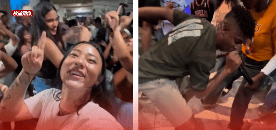 Sayu Dominguez en su congregación y jóvenes cubanos cantando y bailando reparto cristiano