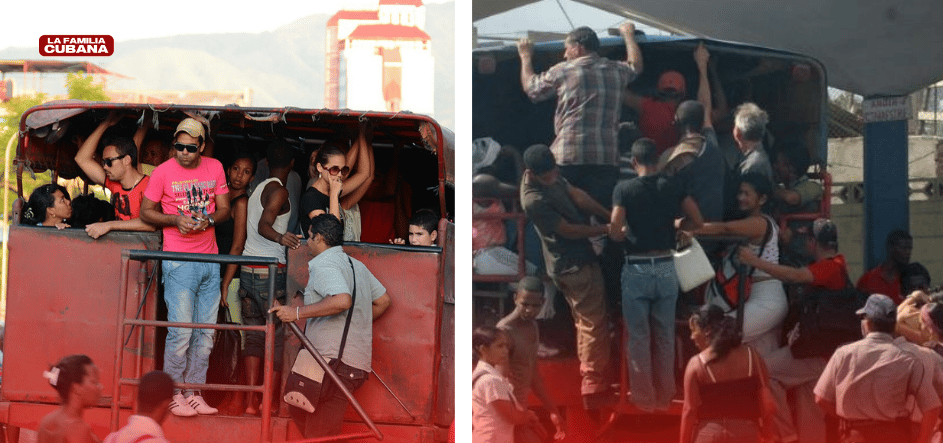 camiones usados como medios de transporte en Santiago de Cuba