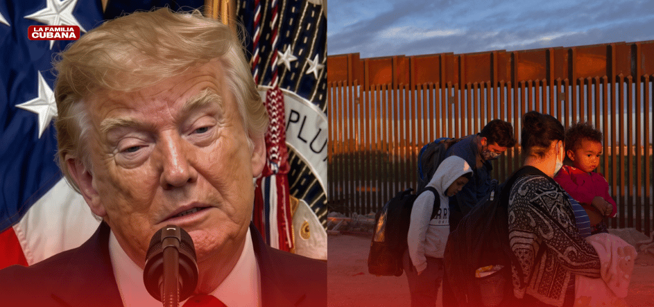 Donald Trump y migrantes en la frontera