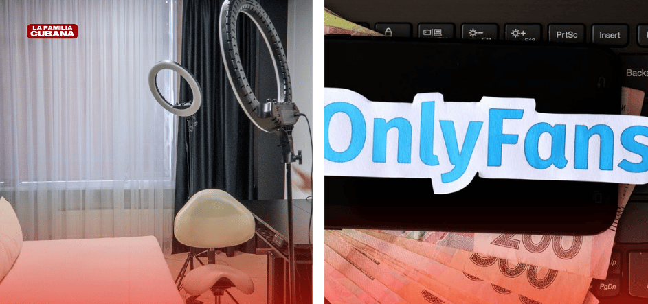 estudio de grabación de un influencer e imagen recreativa sobre OnlyFans